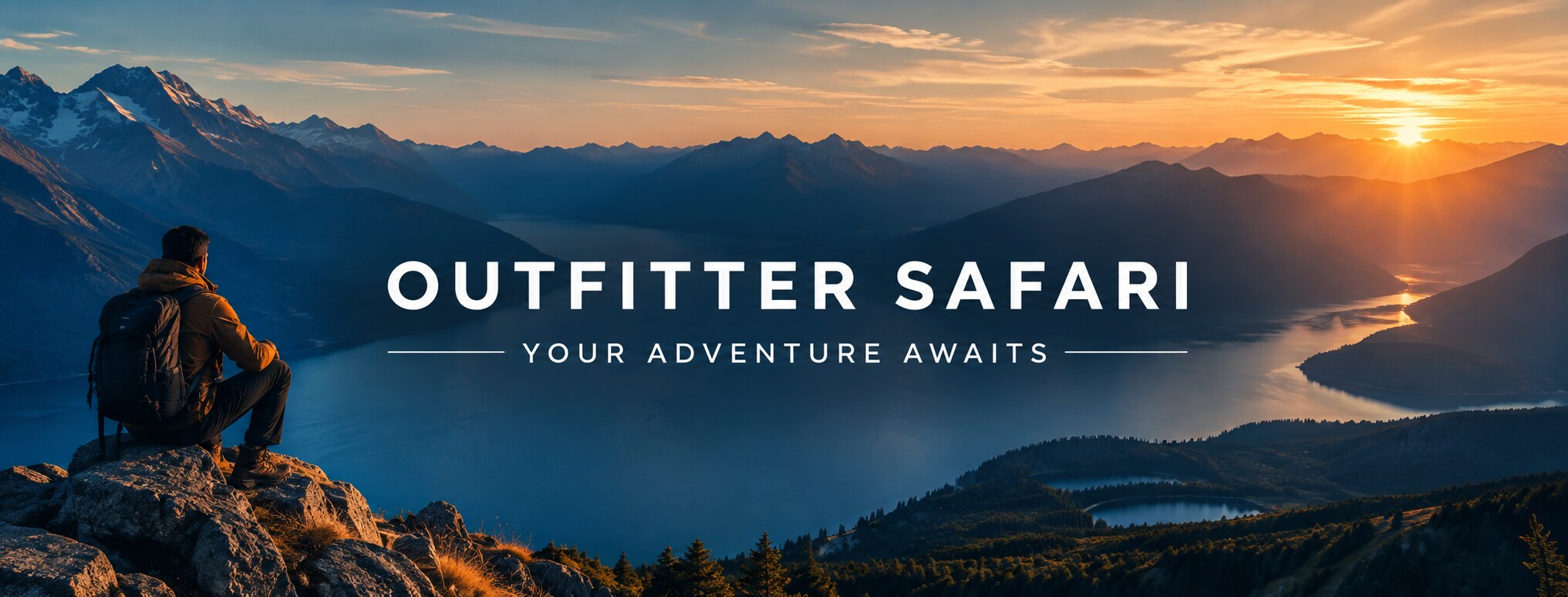 Outfitter Safari mountain lake adventure at sunrise
